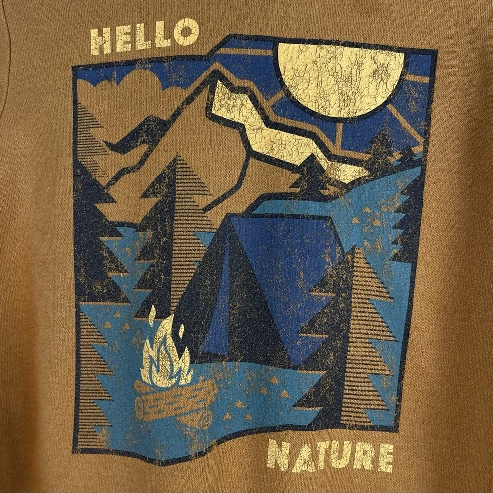 Jumping Beans Mustard Hoodie with Nature Graphic